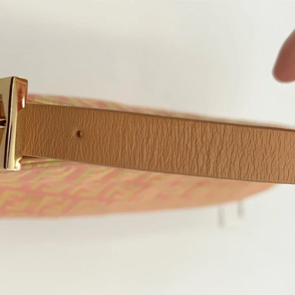 Fendi Jaquard Zucchino Baguette Pink and Gold Shoulder Bag w/Dust Bag and COA - Picture 14 of 16